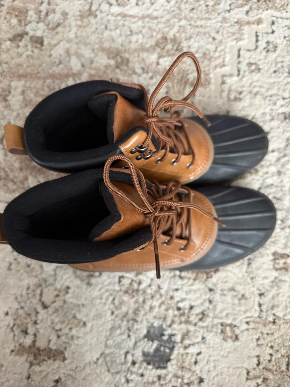 George Men's Tan and Black Waterproof Lace-Up Boots